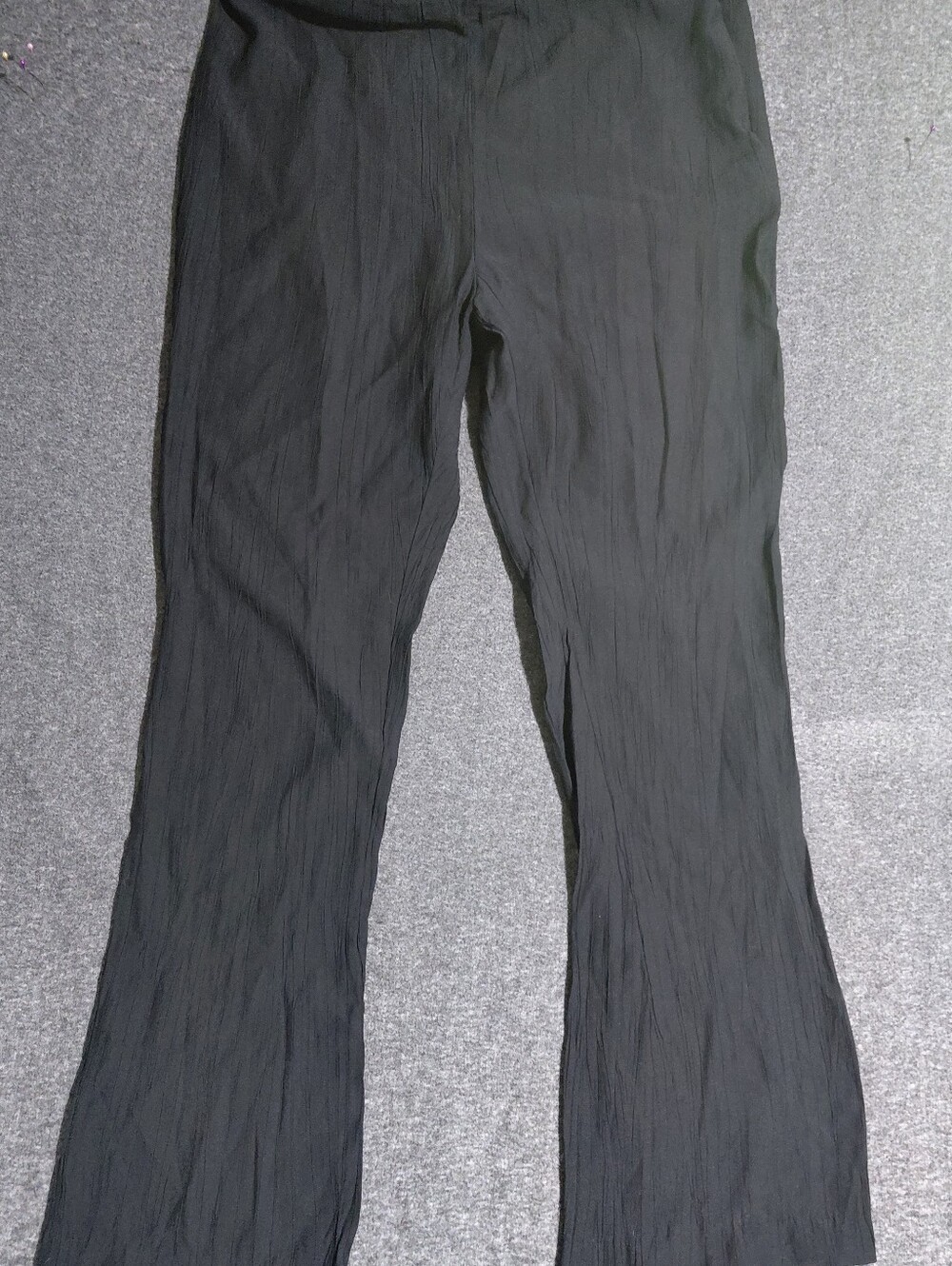H&M Black Crinkle Wide-Leg Pants Sz 12 NWT